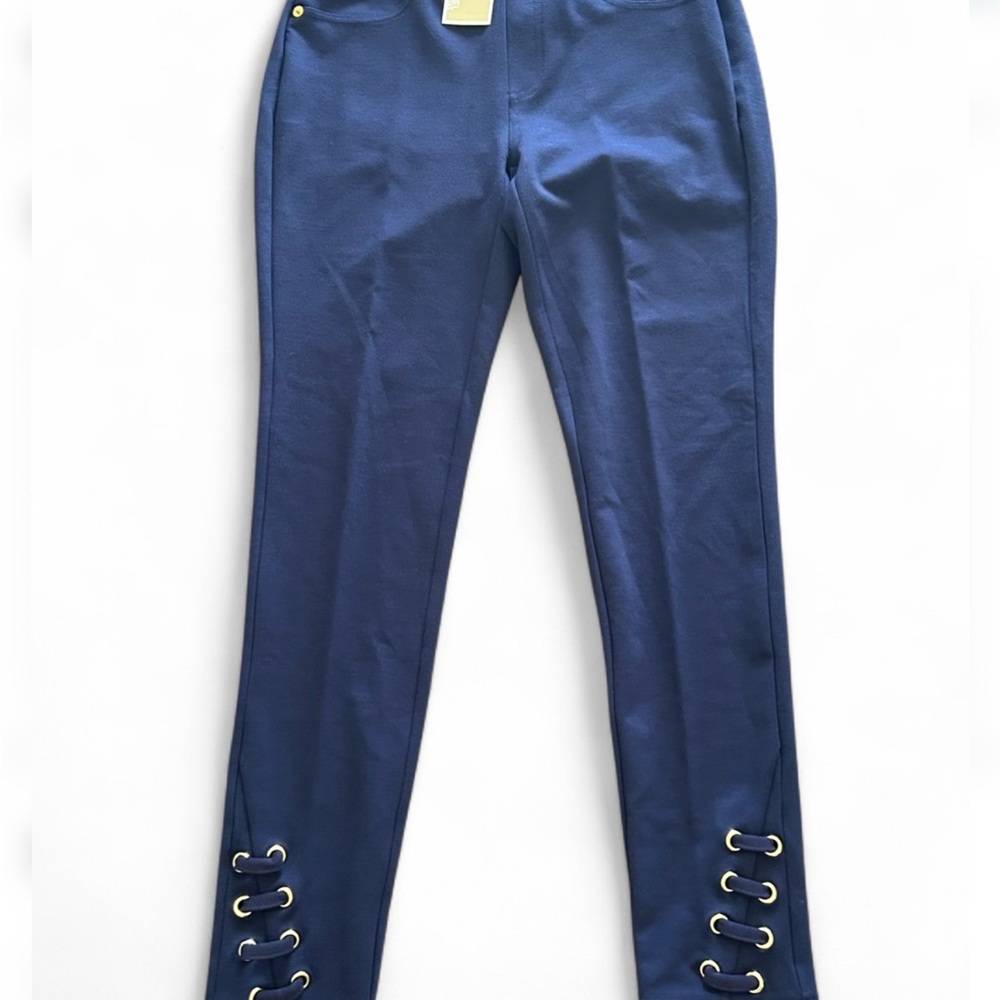 MICHAEL KORS Navy Pull-Up Leggings-Pants S, W/Lace Detail Back Pockets